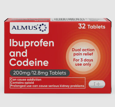 Almus Ibuprofen & Codeine 200mg/12.8mg 32 Tablets